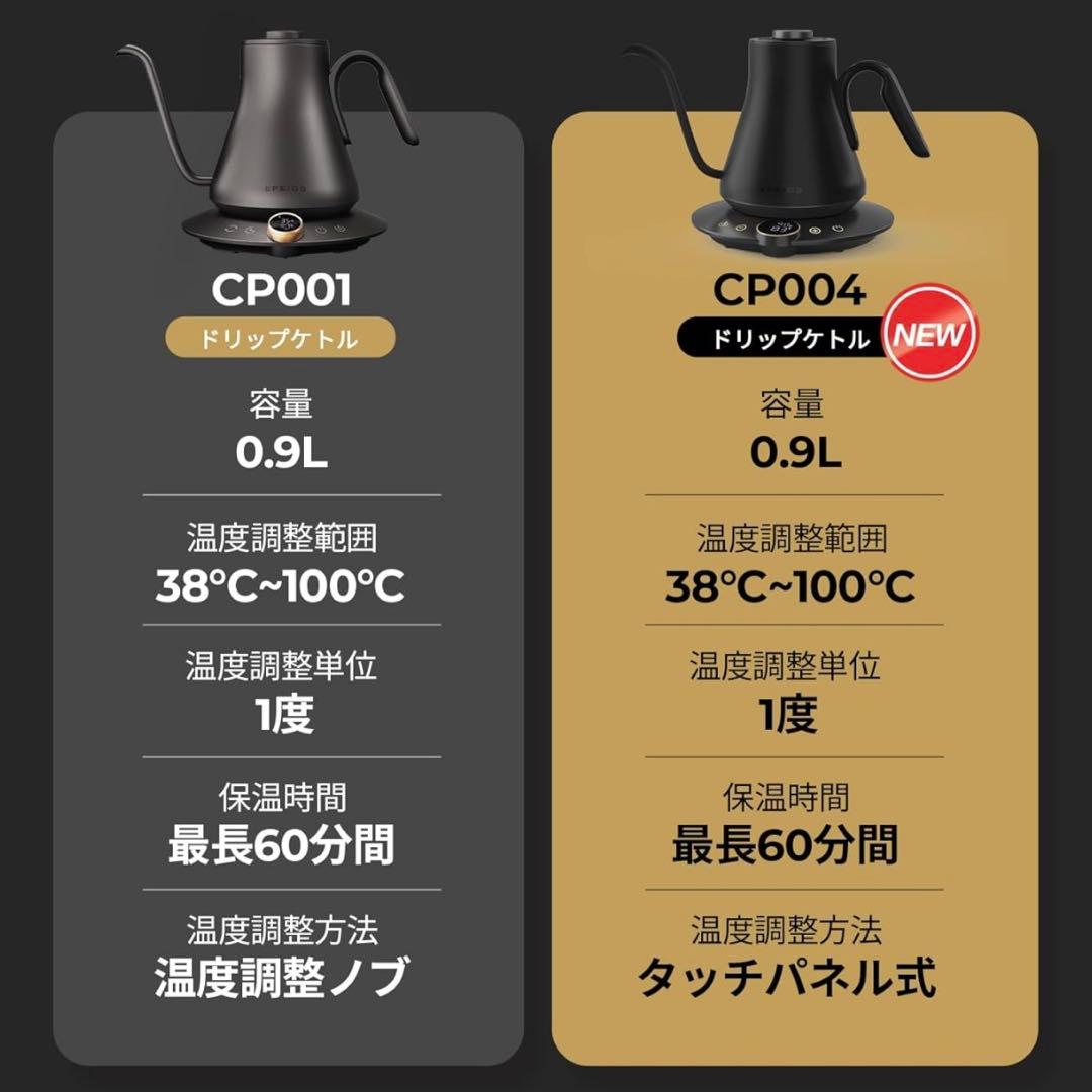Epeios（エペイオス）電気ケトル 0.9L｜1℃単位で温度調整2