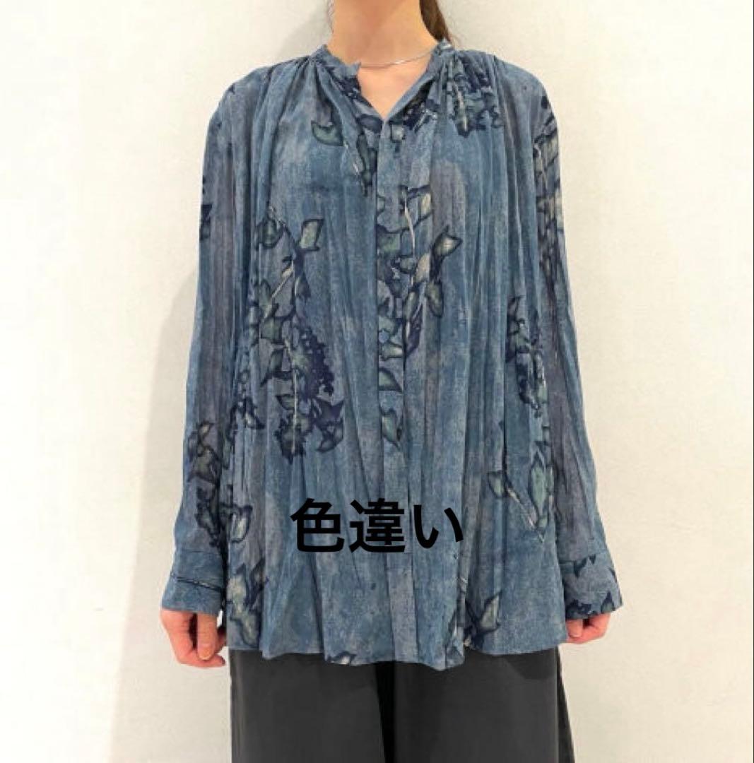 ⭐️pas de calais ⭐️キュプラコットンボイルプリントブラウス