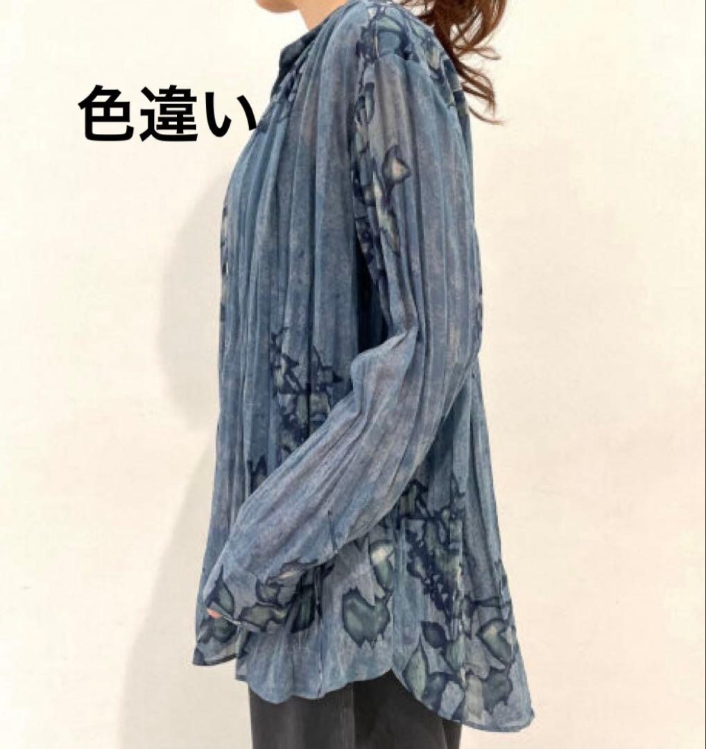 ⭐️pas de calais ⭐️キュプラコットンボイルプリントブラウス