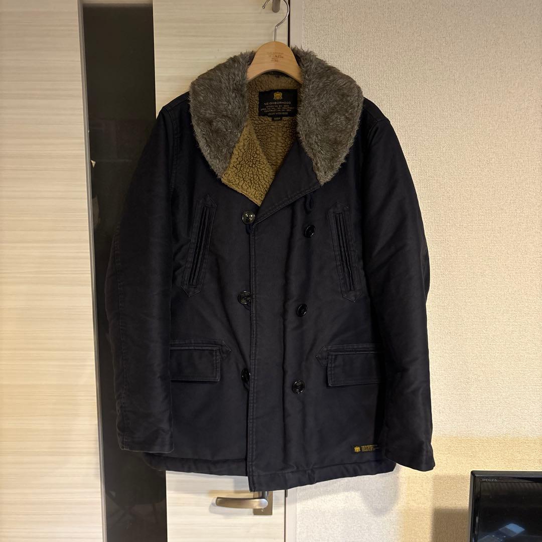 NEIGHBORHOOD ボア マッキーノコート ネイビー L