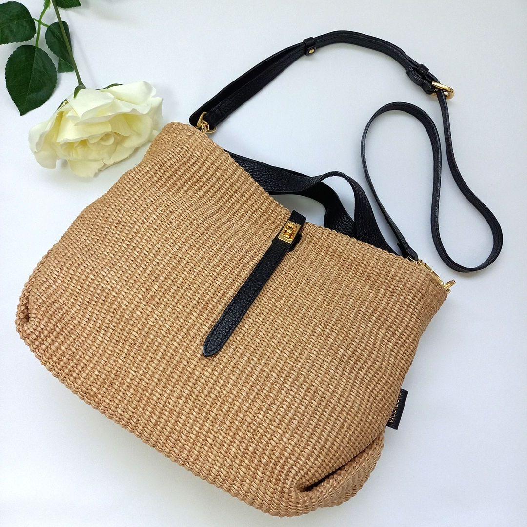 25SS《VIOLAd'ORO 》イタリアン ラフィアシート2WAYトートバッグ