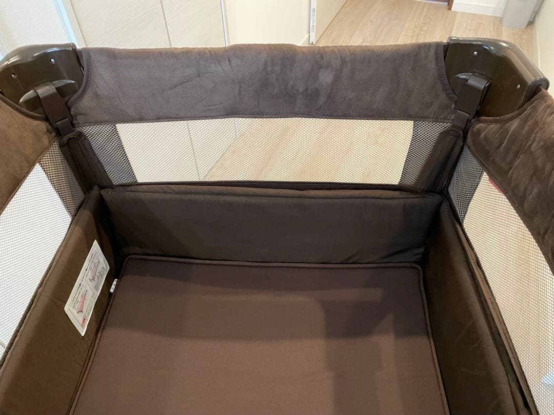 美品✨【Aprica/アップリカ】ココネルエアープラス ブラウン ベビーベッド