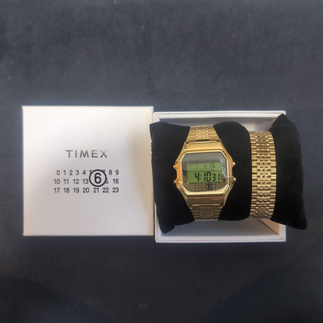 TIMEX ゴールド デジタル腕時計 ブレスレット付き