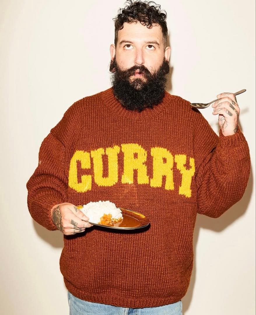 Macmahon knitting millsマクマホン CURRY 新品　茶色