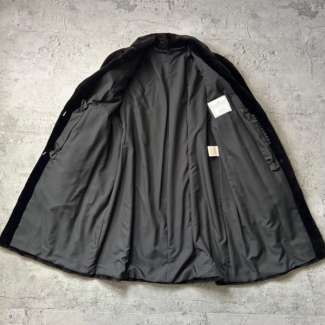 ✨極美品 シェアードミンク ファーコート ロング丈 茶 大きいサイズ✨