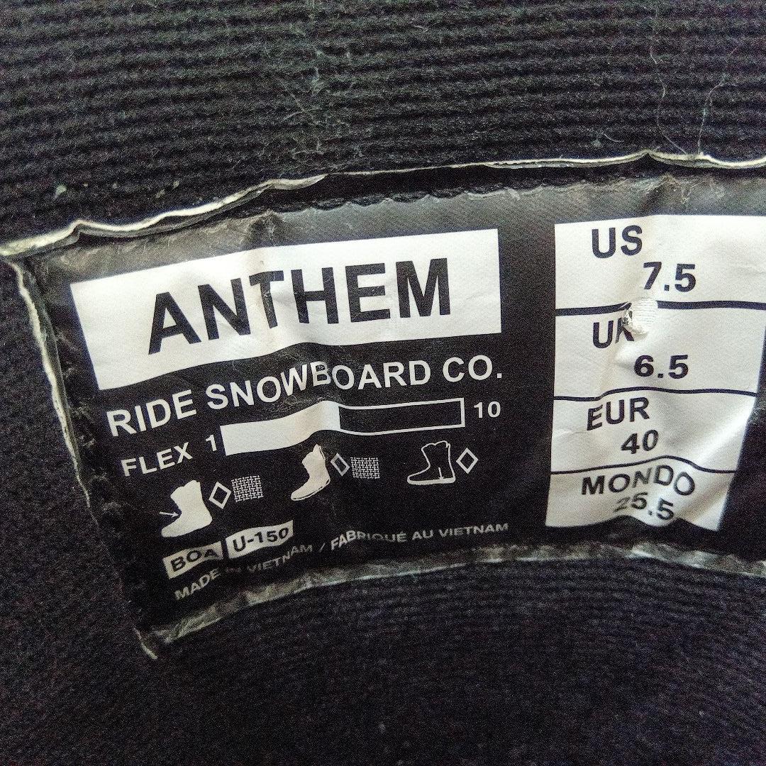 RIDE ANTHEM スノボーブーツ 25.5㎝ ブラック 女性・ジュニア用
