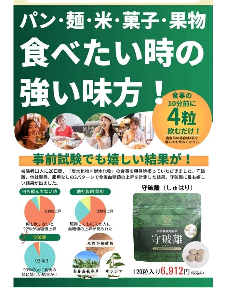 20,736円　糖質カット腸活ダイエット「守破離」120粒×3個