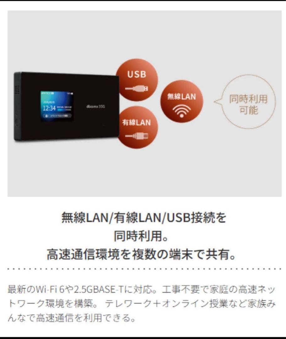 楽天モバイル5G対応SIMフリーモバイルルーター有線LAN対応ミリ波対応