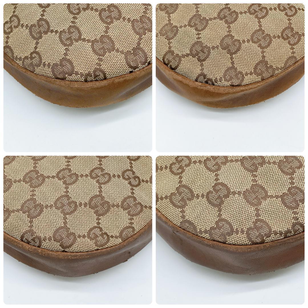 GUCCI ロゴプレート キャンバス サークルショルダーバッグ e579