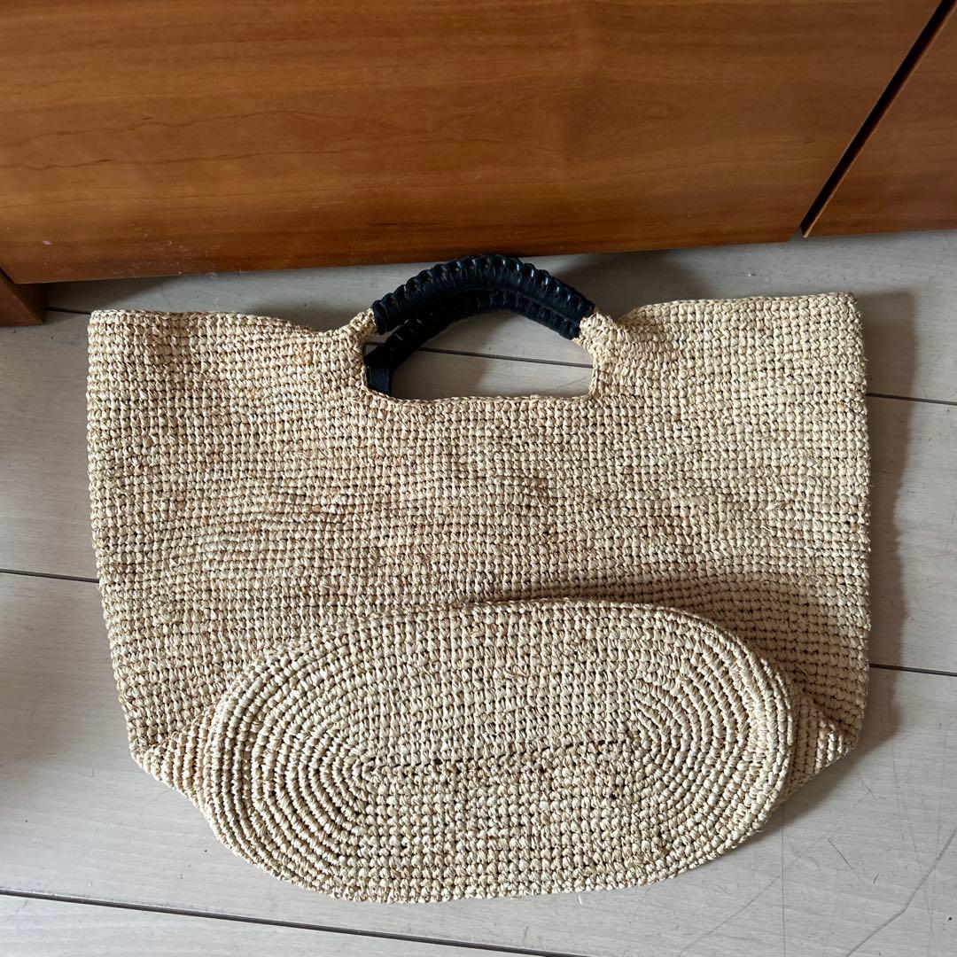 美品　ヘレンカミンスキー　ラフィアトートバッグ