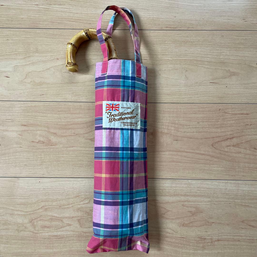 トラディショナルウェザーウェア　　　折り畳み傘　マドラスチェック柄