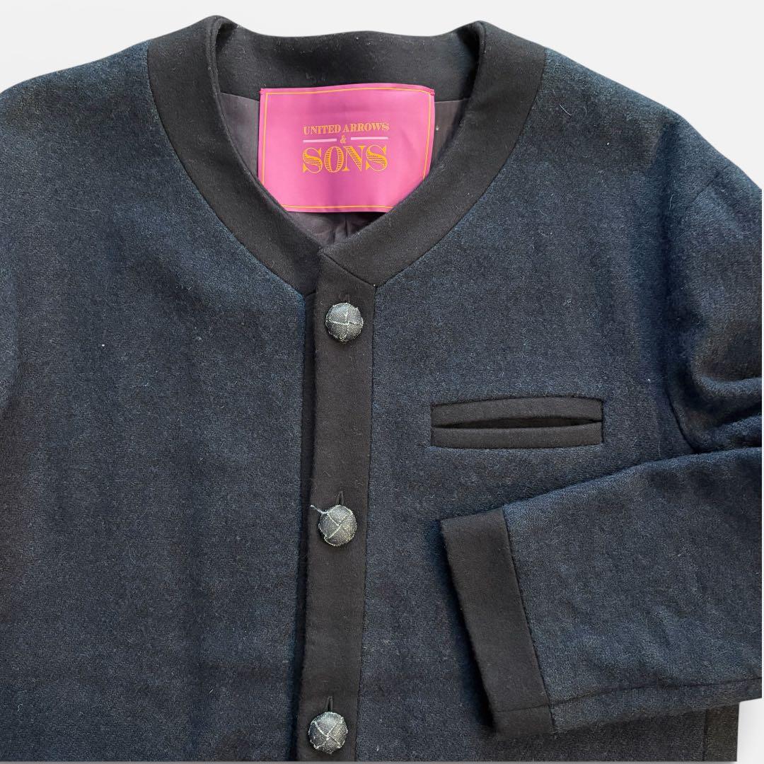 【小木氏着】UNITED ARROWS&SONS ノーカラージャケット サイズL