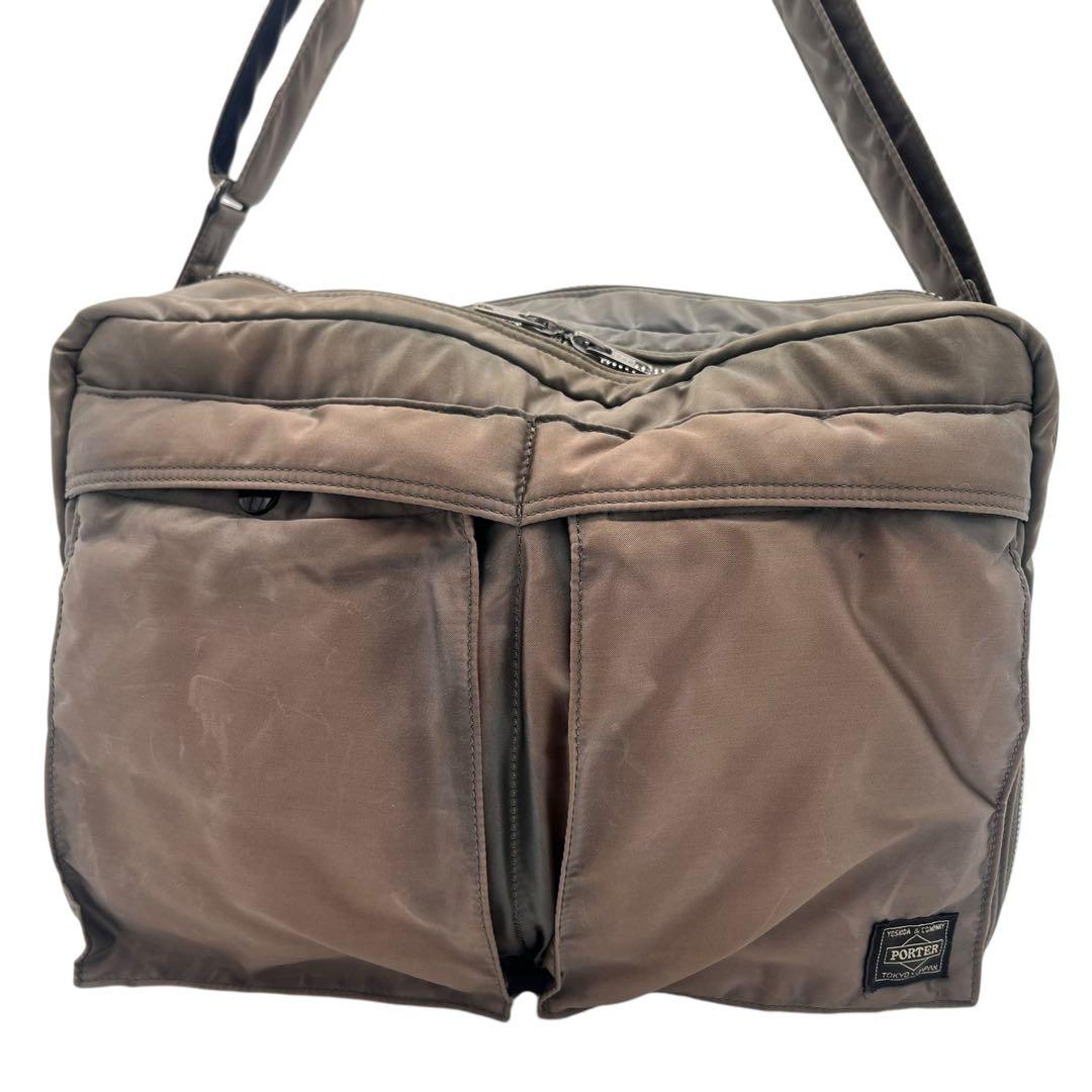 【希少】 ポーター Lサイズ タンカー ショルダーバッグ 2層 PORTER