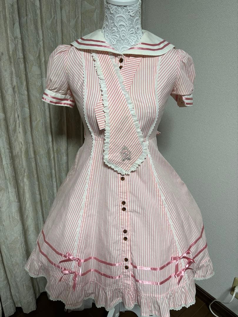 Angelic Pretty アンジェリックプリティセーラー襟 ストライプドレス