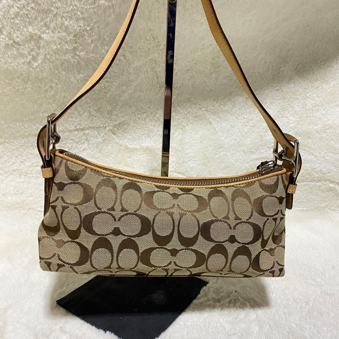 美品 coach アクセサリーポーチ　ワンショルダーバッグ　シグネチャー