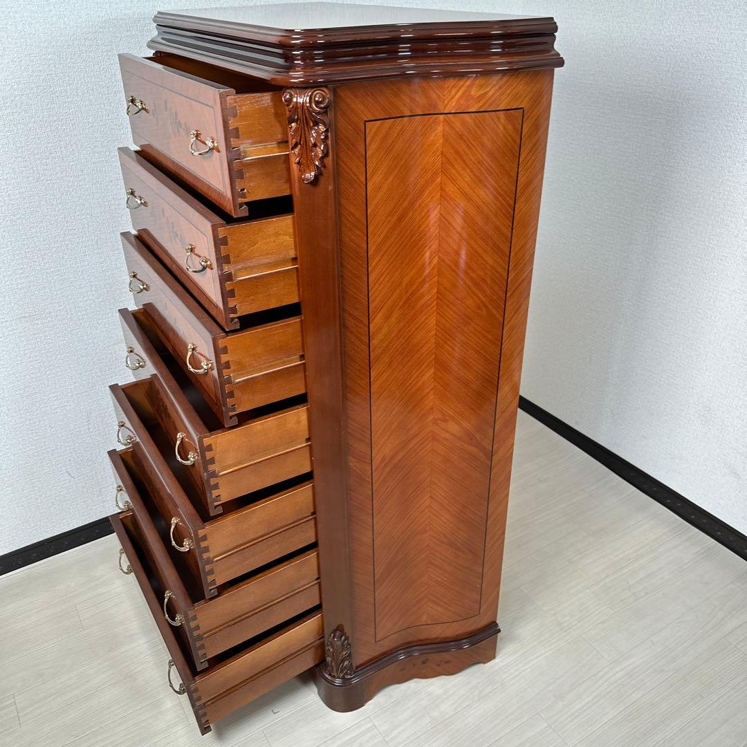 イタリア製 FP PASI 象嵌細工 チェスト 7段7杯 i4※