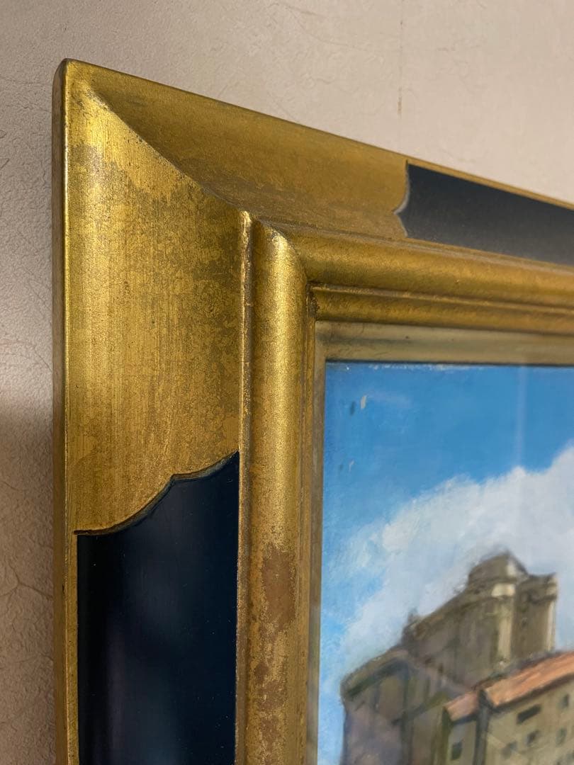 風景画 油彩画 金色フレーム