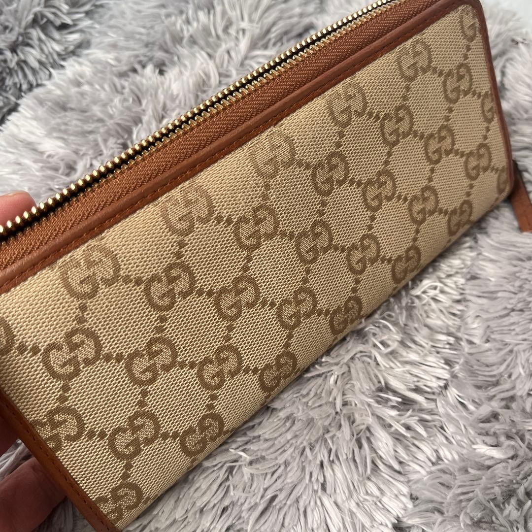 良品✨GUCCI L字ファスナー　GGキャンバス 長財布　メンズ　レディース