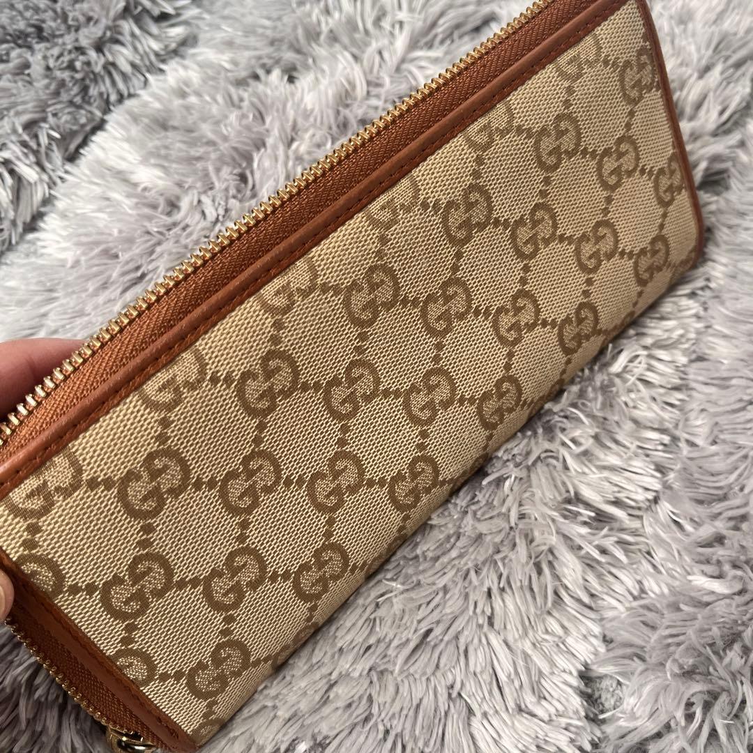 良品✨GUCCI L字ファスナー　GGキャンバス 長財布　メンズ　レディース