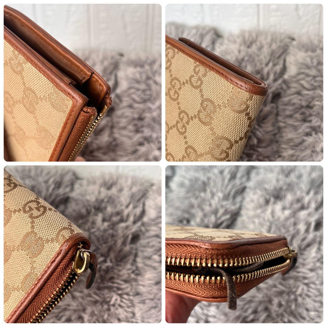 良品✨GUCCI L字ファスナー　GGキャンバス 長財布　メンズ　レディース