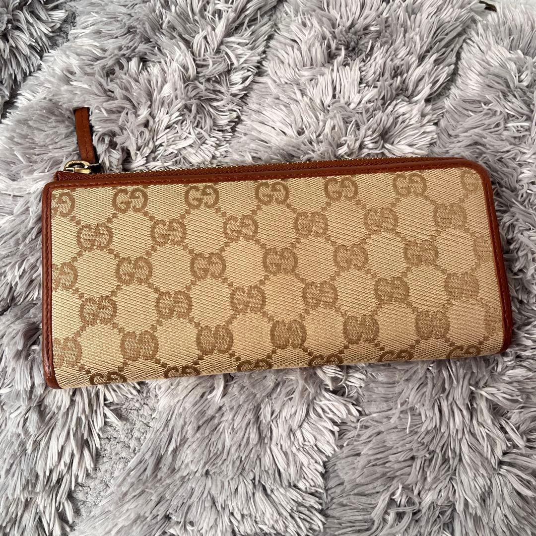 良品✨GUCCI L字ファスナー　GGキャンバス 長財布　メンズ　レディース