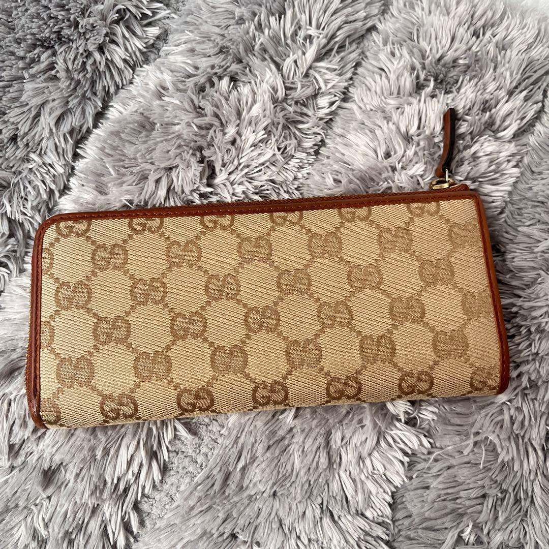 良品✨GUCCI L字ファスナー　GGキャンバス 長財布　メンズ　レディース