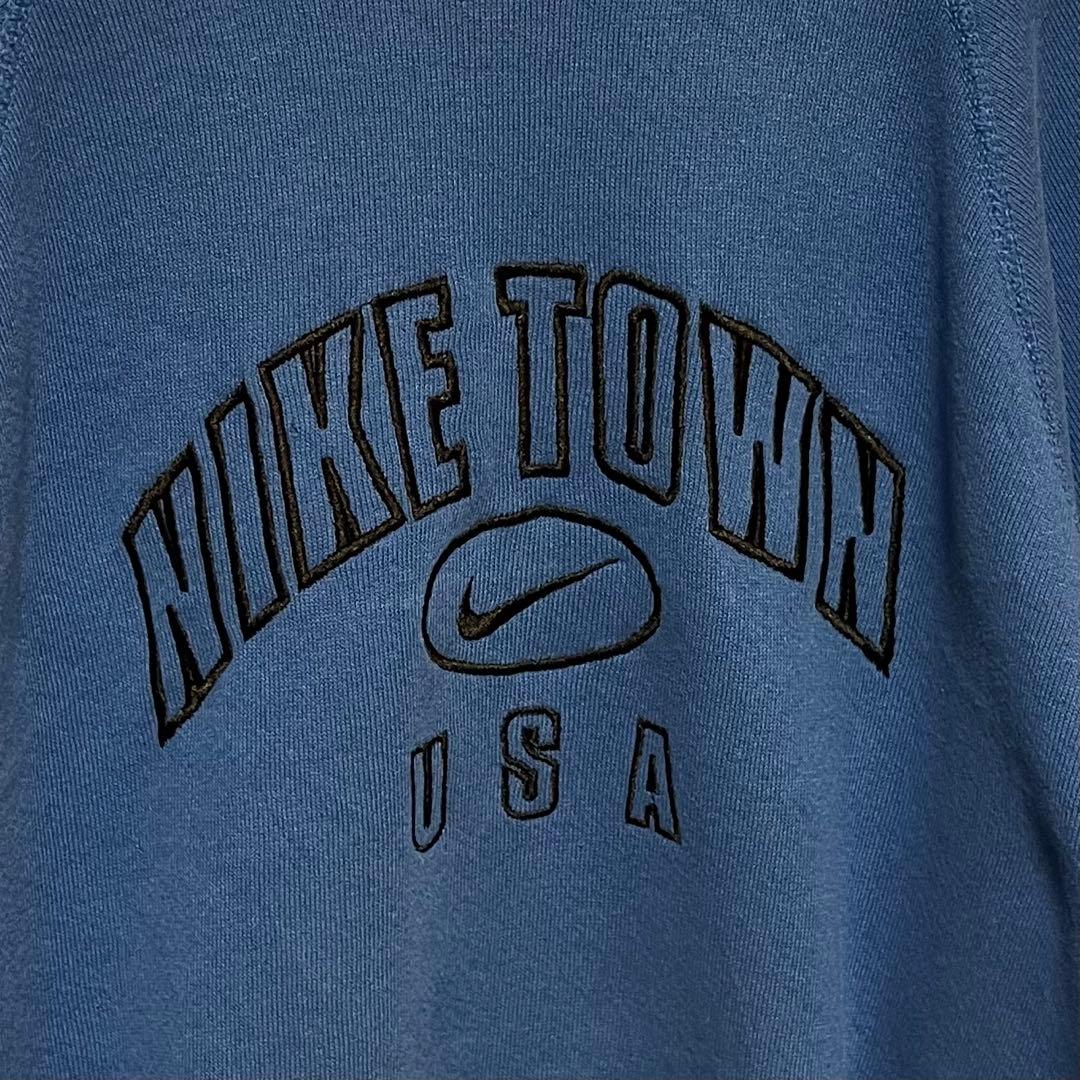 1015【人気XLサイズ】ナイキ♤刺繍ビッグロゴ　90s 銀タグ　スウェット希少