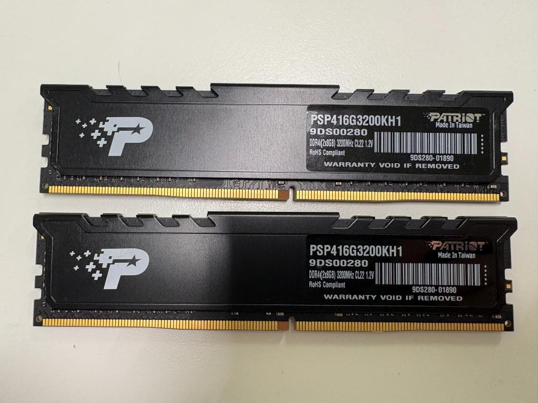 W*D様 Patriot 16GB DDR4 3200MHz メモリ9DS002
