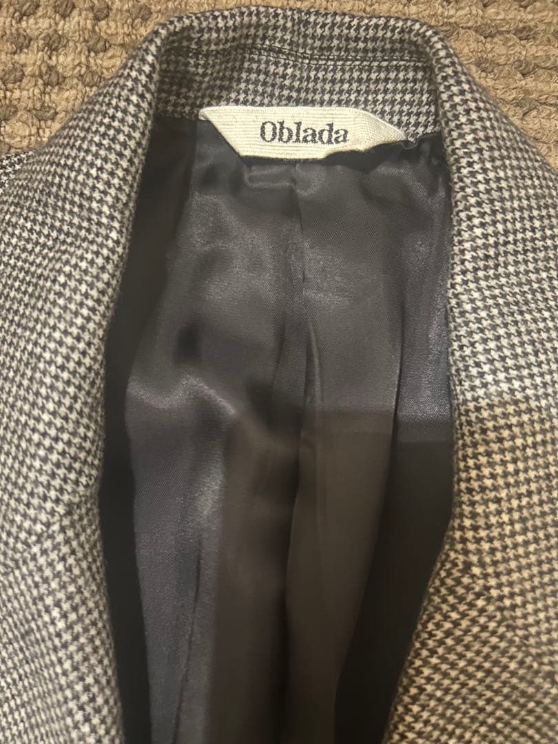 Oblada チェック柄ブレザージャケット