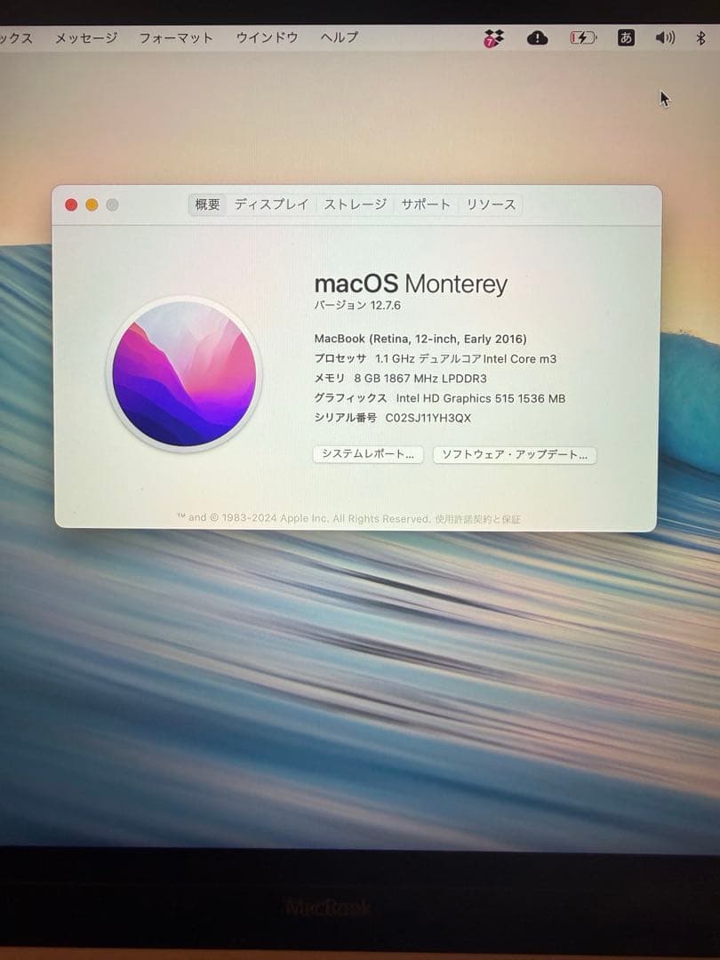 MacBook本体 MacBook Retina 12 inch Early 2016