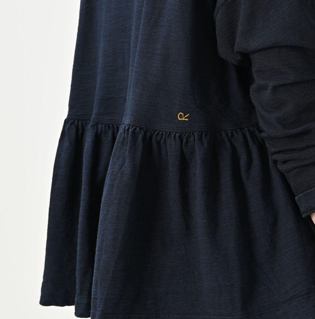 本日最終45R★天竺のフリルTシャツ（影色納戸）今季