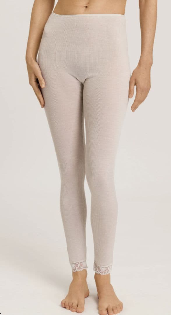 新品タグ付き 高級 ウール シルク レギンス ボトムス アイボリー S