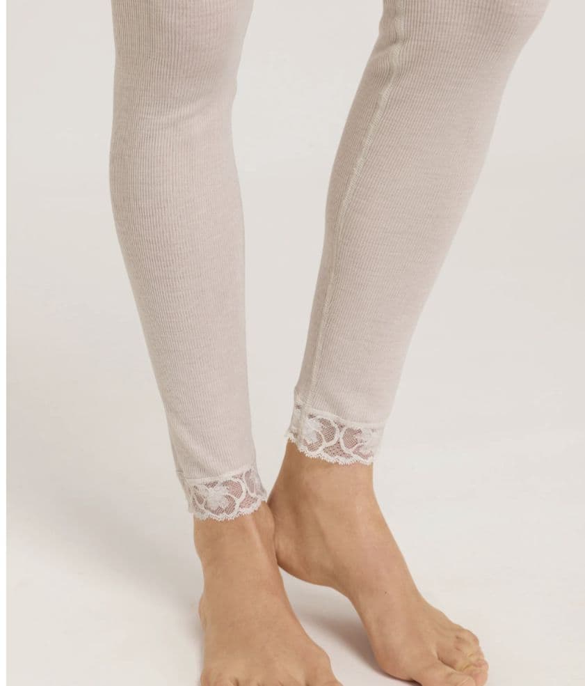 新品タグ付き 高級 ウール シルク レギンス ボトムス アイボリー S