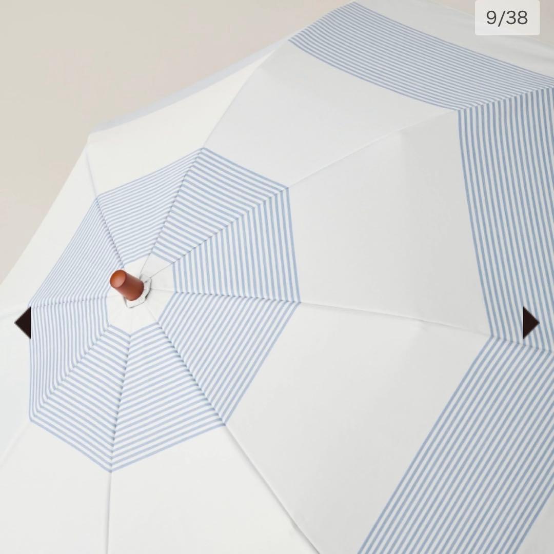 サンバリア100 折りたたみ日傘 2段折り ボーダーブルー