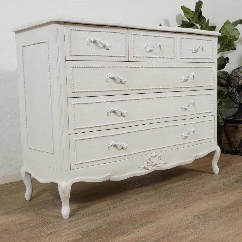 フォロー割【新品】ハンプトンシリーズ　猫脚　アンティークホワイト　チェスト