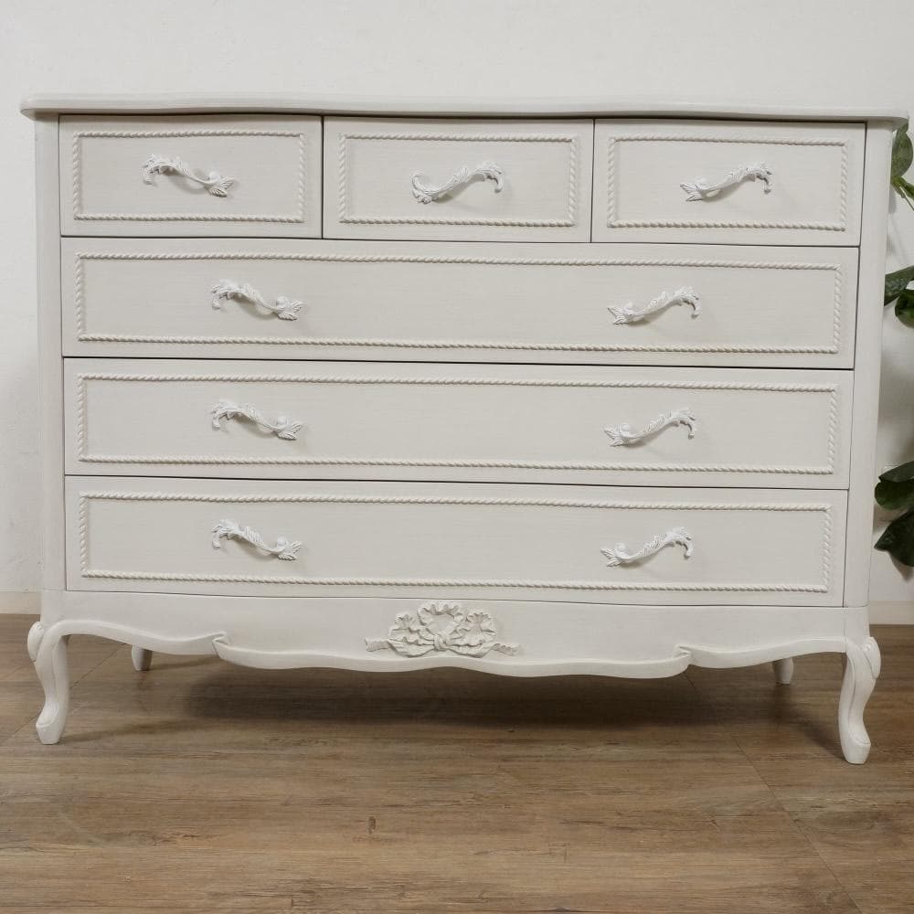 フォロー割【新品】ハンプトンシリーズ　猫脚　アンティークホワイト　チェスト