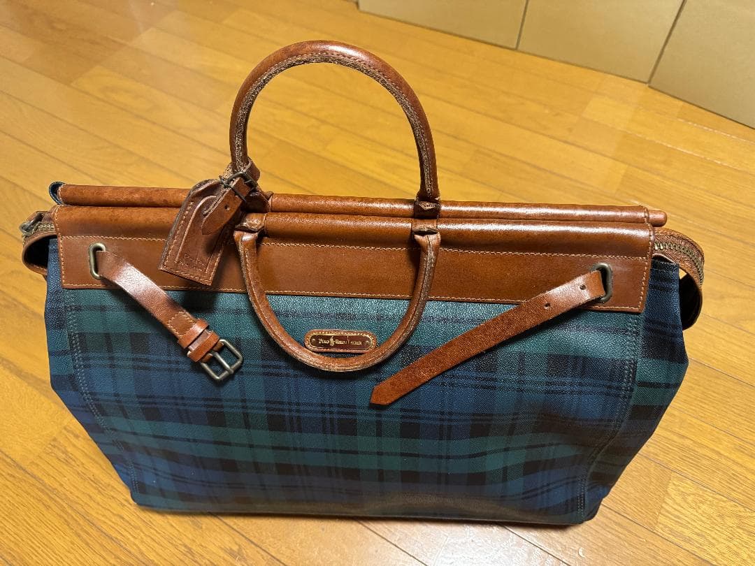 【美品 ラルフローレン ブラックウォッチ ボストンバック】