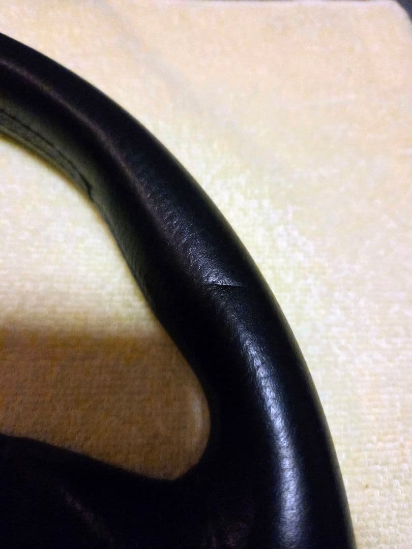 MOMO モモ ステアリング　ブラック　レザー 当時物　約34cm