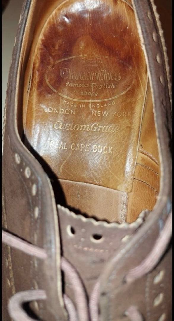 チャーチ スエードウイングチップ バックUK8 Ｅワイズ　二都市