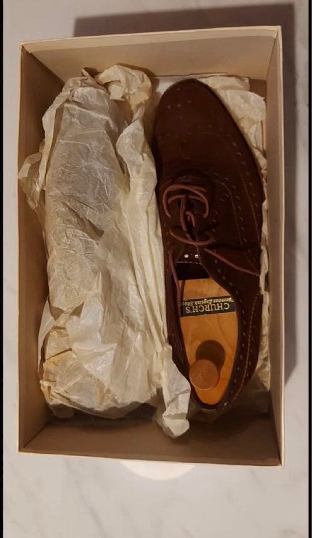 チャーチ スエードウイングチップ バックUK8 Ｅワイズ　二都市