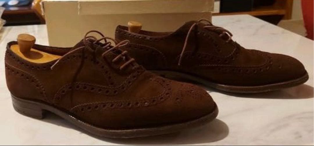 チャーチ スエードウイングチップ バックUK8 Ｅワイズ　二都市