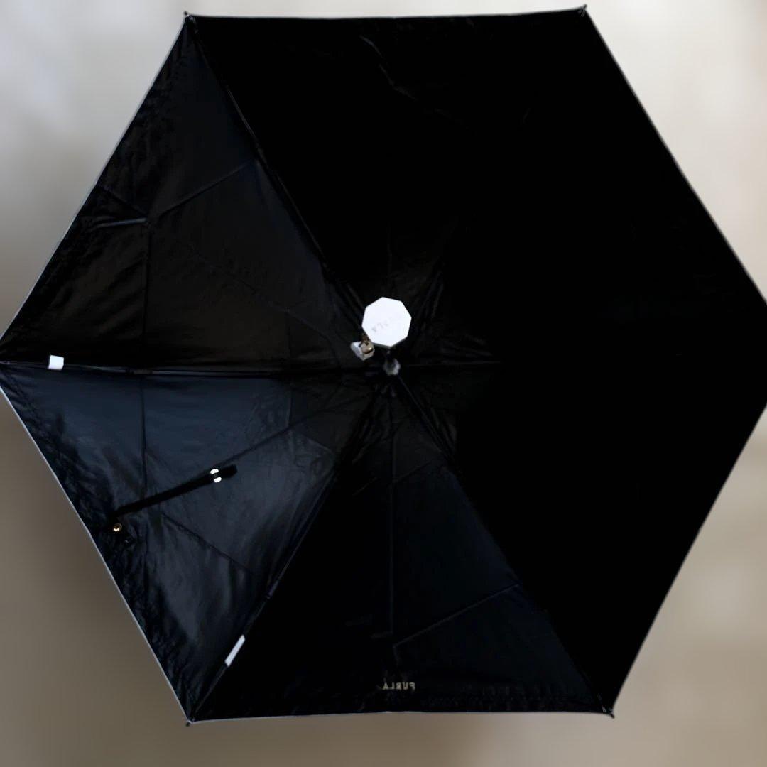 フルラ 日傘　晴雨兼用　遮熱遮光　折りたたみ傘　アーチロゴ　グレー系