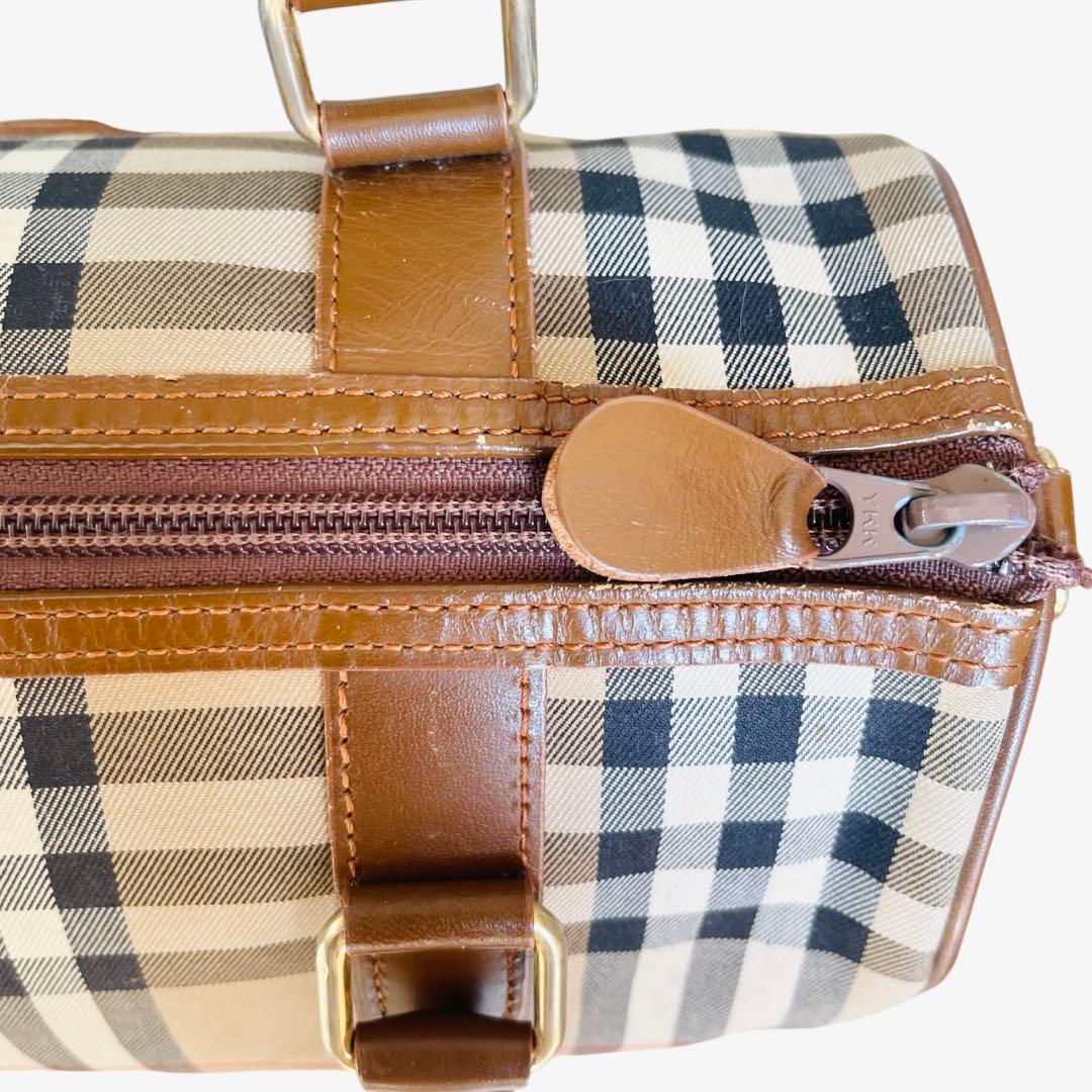 希少　月桂樹　バーバリーズ ハンドバッグ ミニボストン ノバチェック キャンバス