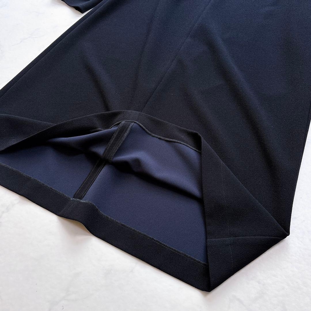 【Leilian】Vネックワンピース　近年モデル　ネイビー　大きいサイズ　13+