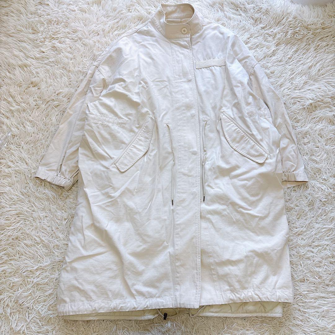 美品 アギュー　3way ロングマウンテンパーカー　キルティングベスト付 白