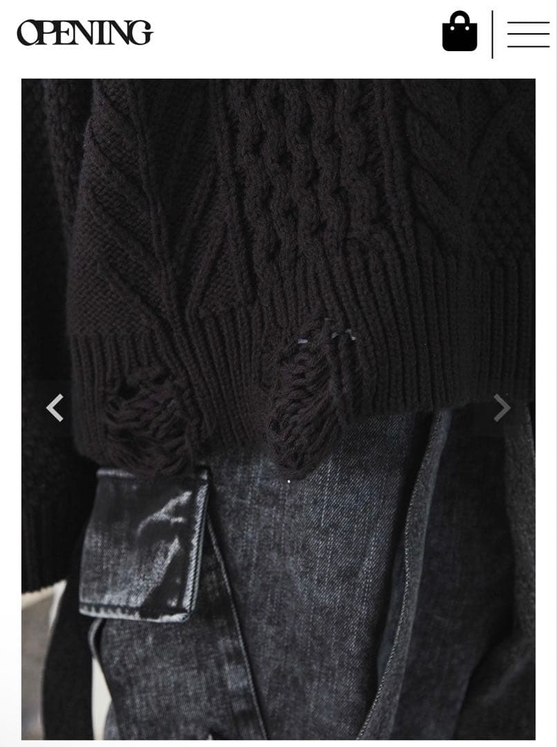 VICTIM × OPENING ACT ダメージニット