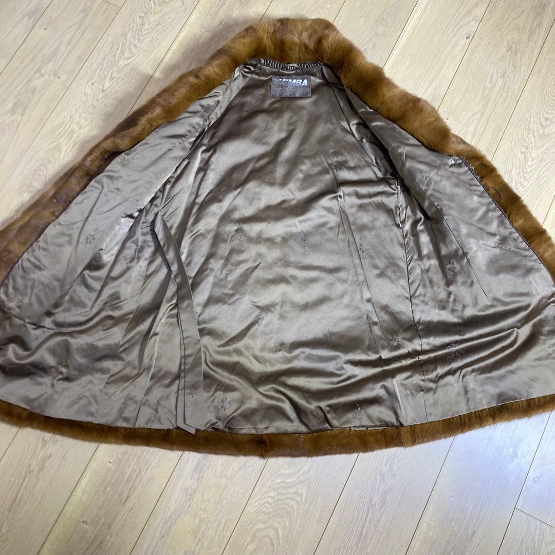 【EMBA】エンバ ブラウン毛皮コート　11号　ジャケット