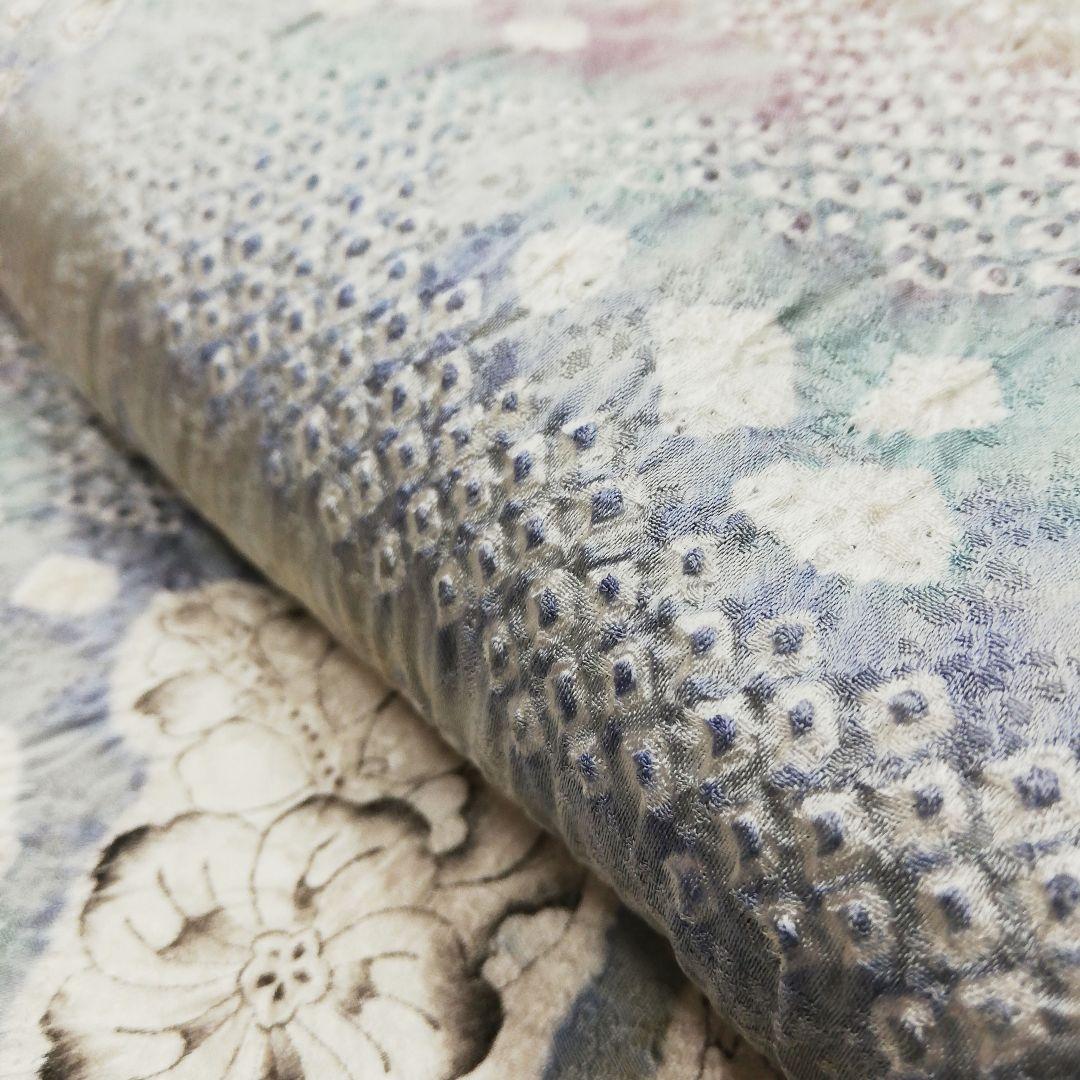 訪問着(袷)　(流水に辻ヶ花 紋様　総絞り　虹色系　セミアンティーク)