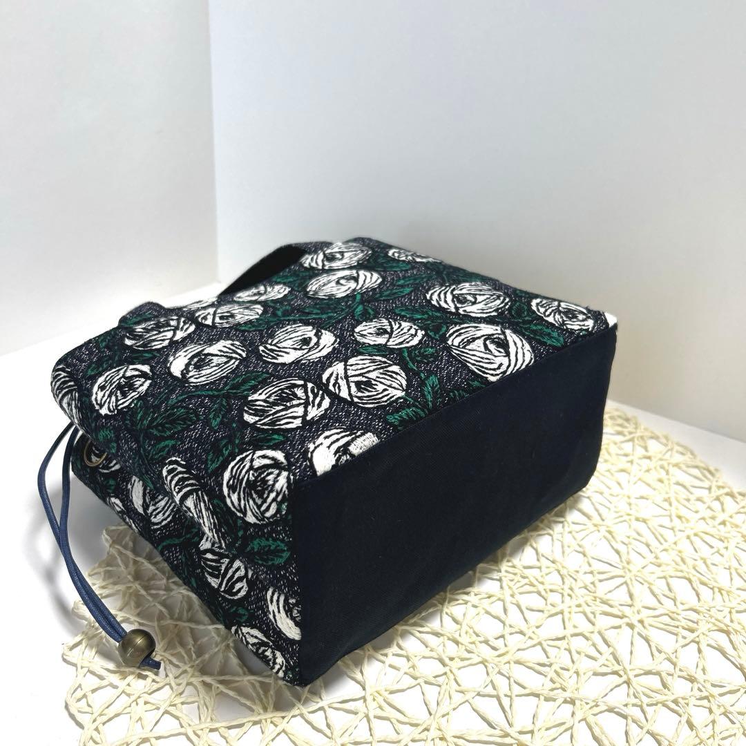 「専用」ミナペルホネンあおりポケット巾着バッグ　ハンドメイド