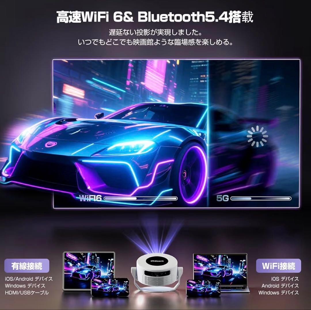 【新品未使用】プロジェクター 家庭用小型 【1080P 8K対応＆HDR高画質】